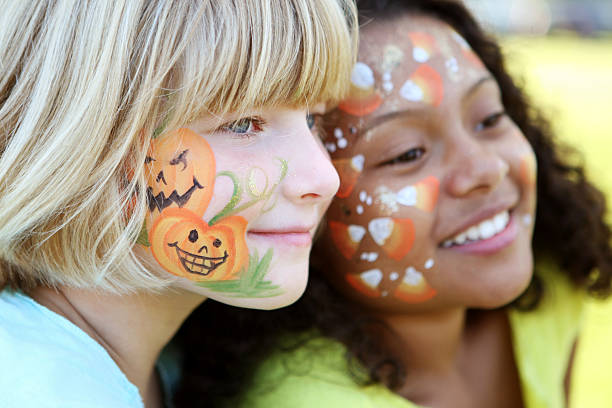 face painted kids